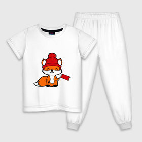 Детская пижама хлопок с принтом лисичка с флажком , 100% хлопок |  брюки и футболка прямого кроя, без карманов, на брюках мягкая резинка на поясе и по низу штанин
 | Тематика изображения на принте: лиса