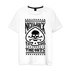 Мужская футболка хлопок с принтом Nickelback hits , 100% хлопок | прямой крой, круглый вырез горловины, длина до линии бедер, слегка спущенное плечо. | nickelback hits | музыка | разное