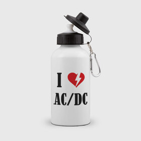 Бутылка спортивная с принтом I Love AC DC , металл | емкость — 500 мл, в комплекте две пластиковые крышки и карабин для крепления | Тематика изображения на принте: ac dc | i love ac dc | музыка | музыка для сердца | рок | сердце