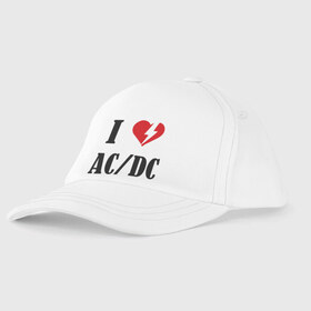 Детская бейсболка с принтом I Love AC DC , 100% хлопок | классический козырек, металлическая застежка-регулятор размера | ac dc | i love ac dc | музыка | музыка для сердца | рок | сердце