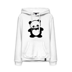 Мужская толстовка хлопок с принтом Панда с сердцем panda heart , френч-терри, мягкий теплый начес внутри (100% хлопок) | карман-кенгуру, эластичные манжеты и нижняя кромка, капюшон с подкладом и шнурком | панда