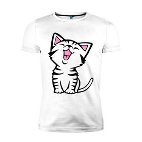 Мужская футболка премиум с принтом милый котенок , 92% хлопок, 8% лайкра | приталенный силуэт, круглый вырез ворота, длина до линии бедра, короткий рукав | киса | котёнок | котик | кошки | милые | милый | милый котенок