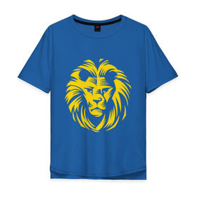 Мужская футболка хлопок Oversize с принтом Лев царь зверей , 100% хлопок | свободный крой, круглый ворот, “спинка” длиннее передней части | Тематика изображения на принте: голова льва | животное | зверь | лев царь зверей | царь зверей