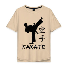 Мужская футболка хлопок Oversize с принтом Karate (Карате) , 100% хлопок | свободный крой, круглый ворот, “спинка” длиннее передней части | karate | единоборства | карате | спорт