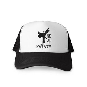 Кепка тракер с сеткой с принтом Karate (Карате) , трикотажное полотно; задняя часть — сетка | длинный козырек, универсальный размер, пластиковая застежка | karate | единоборства | карате | спорт
