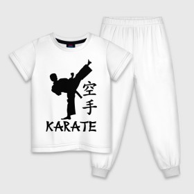 Детская пижама хлопок с принтом Karate (Карате) , 100% хлопок |  брюки и футболка прямого кроя, без карманов, на брюках мягкая резинка на поясе и по низу штанин
 | karate | единоборства | карате | спорт