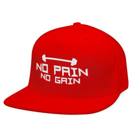 Кепка снепбек с прямым козырьком с принтом No pain no gain , хлопок 100% |  | no pain no gain | силовой спорт | спорт
