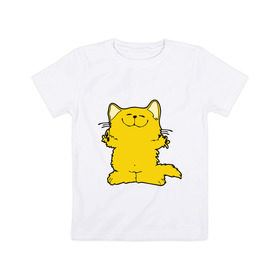 Детская футболка хлопок с принтом Обнимашки , 100% хлопок | круглый вырез горловины, полуприлегающий силуэт, длина до линии бедер | киска | котик | кошки | милый котик | обнимашки | прикольные картинки
