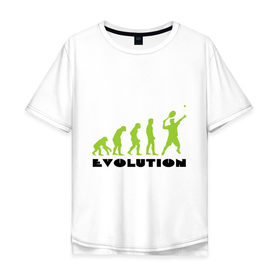 Мужская футболка хлопок Oversize с принтом Tennis Evolution , 100% хлопок | свободный крой, круглый ворот, “спинка” длиннее передней части | Тематика изображения на принте: tennis evolution | мяч | спорт | теннис | эволюция
