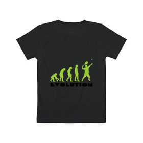Детская футболка хлопок с принтом Tennis Evolution , 100% хлопок | круглый вырез горловины, полуприлегающий силуэт, длина до линии бедер | Тематика изображения на принте: tennis evolution | мяч | спорт | теннис | эволюция