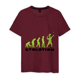 Мужская футболка хлопок с принтом Tennis Evolution , 100% хлопок | прямой крой, круглый вырез горловины, длина до линии бедер, слегка спущенное плечо. | Тематика изображения на принте: tennis evolution | мяч | спорт | теннис | эволюция