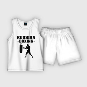 Детская пижама с шортами хлопок с принтом Russian Boxing (Русский бокс) ,  |  | russian boxing | бокс | борьба | русский бокс | спорт