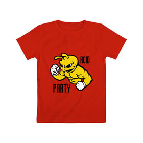 Детская футболка хлопок с принтом Acid party , 100% хлопок | круглый вырез горловины, полуприлегающий силуэт, длина до линии бедер | acid party | dj 
 клубная музыка | rnb | клубные