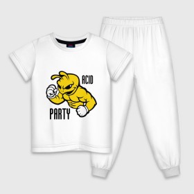 Детская пижама хлопок с принтом Acid party , 100% хлопок |  брюки и футболка прямого кроя, без карманов, на брюках мягкая резинка на поясе и по низу штанин
 | Тематика изображения на принте: acid party | dj 
 клубная музыка | rnb | клубные