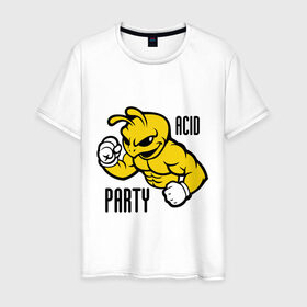 Мужская футболка хлопок с принтом Acid party , 100% хлопок | прямой крой, круглый вырез горловины, длина до линии бедер, слегка спущенное плечо. | acid party | dj 
 клубная музыка | rnb | клубные