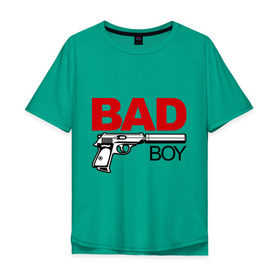 Мужская футболка хлопок Oversize с принтом Bad boy (плохой парень) , 100% хлопок | свободный крой, круглый ворот, “спинка” длиннее передней части | Тематика изображения на принте: bad boy