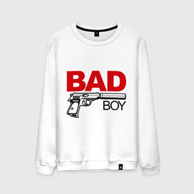 Мужской свитшот хлопок с принтом Bad boy (плохой парень) , 100% хлопок |  | Тематика изображения на принте: bad boy