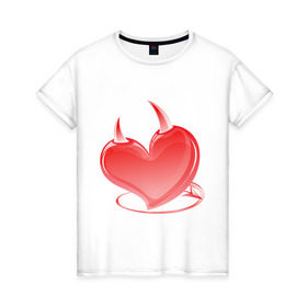 Женская футболка хлопок с принтом Наши сердца (госпожа) , 100% хлопок | прямой крой, круглый вырез горловины, длина до линии бедер, слегка спущенное плечо | 14 февраля | госпожа | для двоих | любовь | наши сердца | парные