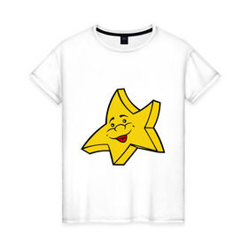 Женская футболка хлопок с принтом Звездочка , 100% хлопок | прямой крой, круглый вырез горловины, длина до линии бедер, слегка спущенное плечо | звезда | звездочка | небо | ночь
