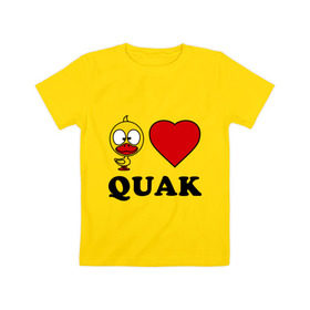 Детская футболка хлопок с принтом Duck like quack (утка любит кря-кря) , 100% хлопок | круглый вырез горловины, полуприлегающий силуэт, длина до линии бедер | duck like quack | подарки | сердечко | утка любит кря кря.
животные | уточка