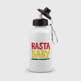 Бутылка спортивная с принтом Rasta baby , металл | емкость — 500 мл, в комплекте две пластиковые крышки и карабин для крепления | Тематика изображения на принте: rasta baby | музыка | ребенок