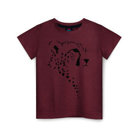 Детская футболка хлопок с принтом Гепард , 100% хлопок | круглый вырез горловины, полуприлегающий силуэт, длина до линии бедер | Тематика изображения на принте: гепард | дикие | животные | киска | кошки