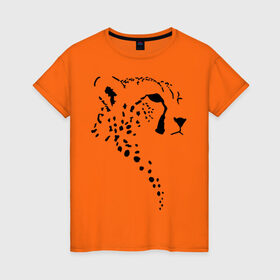 Женская футболка хлопок с принтом Гепард , 100% хлопок | прямой крой, круглый вырез горловины, длина до линии бедер, слегка спущенное плечо | гепард | дикие | животные | киска | кошки
