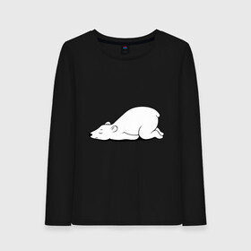 Женский лонгслив хлопок с принтом Белый медведь спит , 100% хлопок |  | белый медведь | белый медведь спит | животное | мишка | мишутка | умка