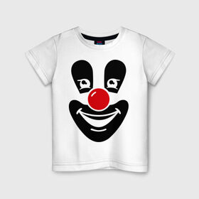 Детская футболка хлопок с принтом Веселый клоун , 100% хлопок | круглый вырез горловины, полуприлегающий силуэт, длина до линии бедер | веселый клоун | клоун | маска | позитив и смайлы | прикольные картинки | цирк