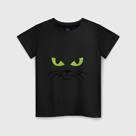 Детская футболка хлопок с принтом Кошачьи глазки , 100% хлопок | круглый вырез горловины, полуприлегающий силуэт, длина до линии бедер | глазки | киса | кошачьи глазки | кошки | мурка | усы