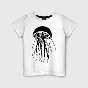 Детская футболка хлопок с принтом Медуза , 100% хлопок | круглый вырез горловины, полуприлегающий силуэт, длина до линии бедер | животные | медуза | море | прикольные картинки