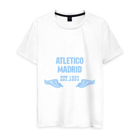 Мужская футболка хлопок с принтом Atletico Madrid (Атлетико Мадрид) , 100% хлопок | прямой крой, круглый вырез горловины, длина до линии бедер, слегка спущенное плечо. | atletico madrid | атлетико мадрид | спорт | футбол