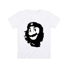 Детская футболка хлопок с принтом Che Mario , 100% хлопок | круглый вырез горловины, полуприлегающий силуэт, длина до линии бедер | nintendo | марио | нинтендо | че гевара