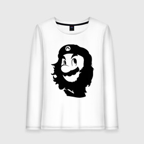 Женский лонгслив хлопок с принтом Che Mario , 100% хлопок |  | Тематика изображения на принте: nintendo | марио | нинтендо | че гевара