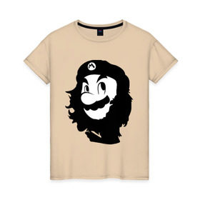 Женская футболка хлопок с принтом Che Mario , 100% хлопок | прямой крой, круглый вырез горловины, длина до линии бедер, слегка спущенное плечо | Тематика изображения на принте: nintendo | марио | нинтендо | че гевара