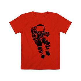 Детская футболка хлопок с принтом Космонавт , 100% хлопок | круглый вырез горловины, полуприлегающий силуэт, длина до линии бедер | астрономия | звезды | земля | космонавт | космос | прикольные картинки