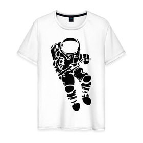 Мужская футболка хлопок с принтом Космонавт , 100% хлопок | прямой крой, круглый вырез горловины, длина до линии бедер, слегка спущенное плечо. | астрономия | звезды | земля | космонавт | космос | прикольные картинки