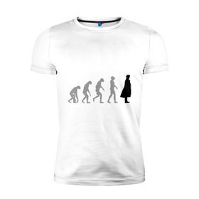 Мужская футболка премиум с принтом Sherlock evolution , 92% хлопок, 8% лайкра | приталенный силуэт, круглый вырез ворота, длина до линии бедра, короткий рукав | sherlock evolution | кино | мультфильмы и тв 
 шерлок холмс | сыщик | холмс