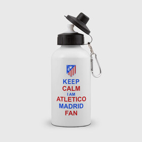 Бутылка спортивная с принтом keep calm i am Atletico Madrid fan ( Атлетико ) , металл | емкость — 500 мл, в комплекте две пластиковые крышки и карабин для крепления | Тематика изображения на принте: keep calm i am atletico | мяч | спорт | футбол