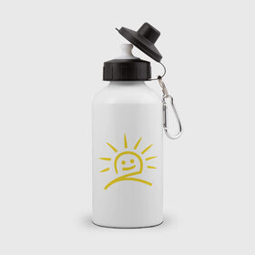 Бутылка спортивная с принтом Солнечное настроение , металл | емкость — 500 мл, в комплекте две пластиковые крышки и карабин для крепления | 