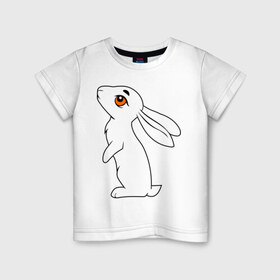 Детская футболка хлопок с принтом Милый зайка , 100% хлопок | круглый вырез горловины, полуприлегающий силуэт, длина до линии бедер | животные | заяц | кролик | милый зайка | прикольные картинки