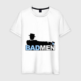 Мужская футболка хлопок с принтом Breaking bad men , 100% хлопок | прямой крой, круглый вырез горловины, длина до линии бедер, слегка спущенное плечо. | 