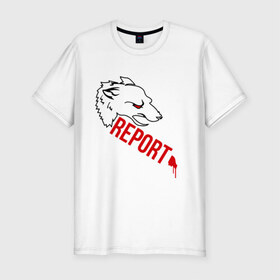 Мужская футболка премиум с принтом Direwolf , 92% хлопок, 8% лайкра | приталенный силуэт, круглый вырез ворота, длина до линии бедра, короткий рукав | direwolf | волк | игра престолов | кровь | сериалы | серый