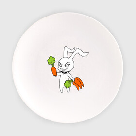 Тарелка с принтом Злой зайчик , фарфор | диаметр - 210 мм
диаметр для нанесения принта - 120 мм | животные | зайка | злой зайчик | кролик | морковка | прикольные картинки