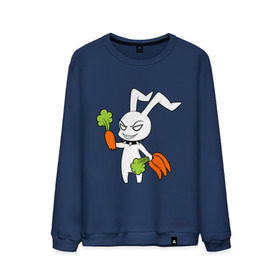 Мужской свитшот хлопок с принтом Злой зайчик , 100% хлопок |  | животные | зайка | злой зайчик | кролик | морковка | прикольные картинки