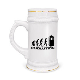 Кружка пивная с принтом Tardis evolution ,  керамика (Материал выдерживает высокую температуру, стоит избегать резкого перепада температур) |  объем 630 мл | Тематика изображения на принте: 