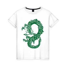 Женская футболка хлопок с принтом Древний китайский дракон , 100% хлопок | прямой крой, круглый вырез горловины, длина до линии бедер, слегка спущенное плечо | дракон | древний китайский дракон | монстры | привидения и дьяволы | прикольные картинки