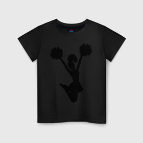 Детская футболка хлопок с принтом Черлидерша , 100% хлопок | круглый вырез горловины, полуприлегающий силуэт, длина до линии бедер | болельщица | разное спортивное | спорт | черлидерша