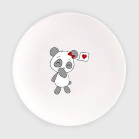 Тарелка с принтом Панда девочка(парная). , фарфор | диаметр - 210 мм
диаметр для нанесения принта - 120 мм | панда