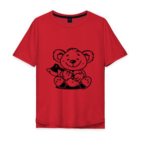 Мужская футболка хлопок Oversize с принтом Коала с топором , 100% хлопок | свободный крой, круглый ворот, “спинка” длиннее передней части | животные | коала с топором | мишка | мишка с топором | прикольные картинки | топор